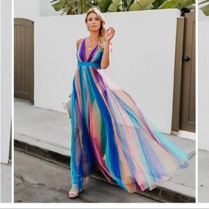 Vici Dolls Sugar Plum Striped Maxi Dress